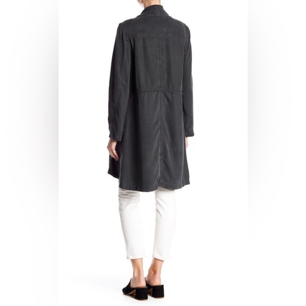 Max Jeans Dark Navy Blue Tencel Open Waterfall Drawstring Waist Jacket M - Picture 2 of 14